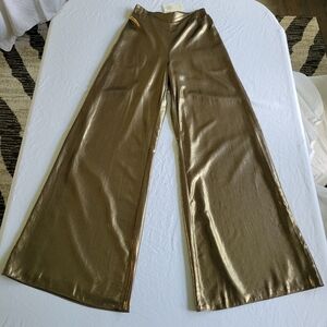 Ramy Brook Gold Metallic Phyllon Palazzo Pants XS NWT
